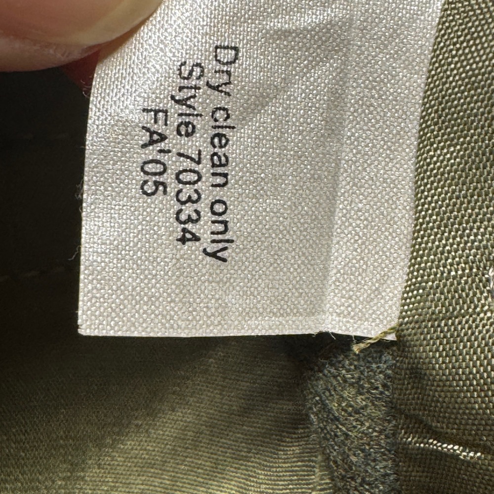 J.Crew Super 110s Wool Wide Leg Cuffed Dress Pants 10 Olive Green Low Fit 70334 - Picture 5 of 10